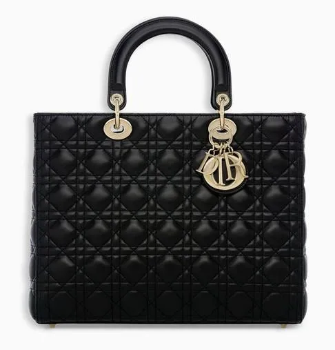 Large Lady Dior Bag, Black