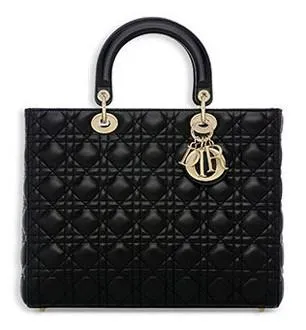 Large Lady Dior Bag, Black