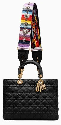 Large Supple Lady Dior Bag in Blue Moon or Black "Cannage"