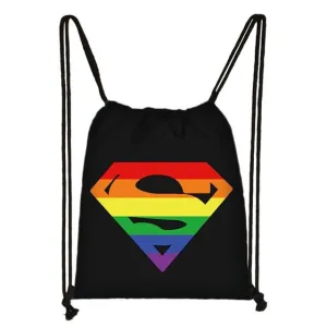 LGBT Superman Drawstring Bag