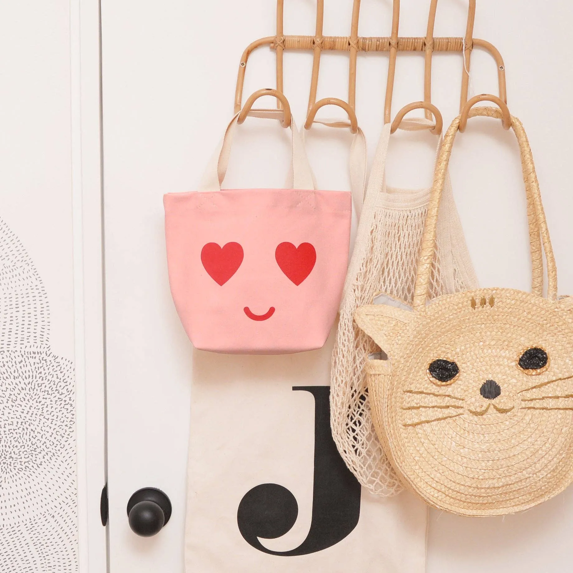 Little Canvas Bag - Pink Heart Eyes