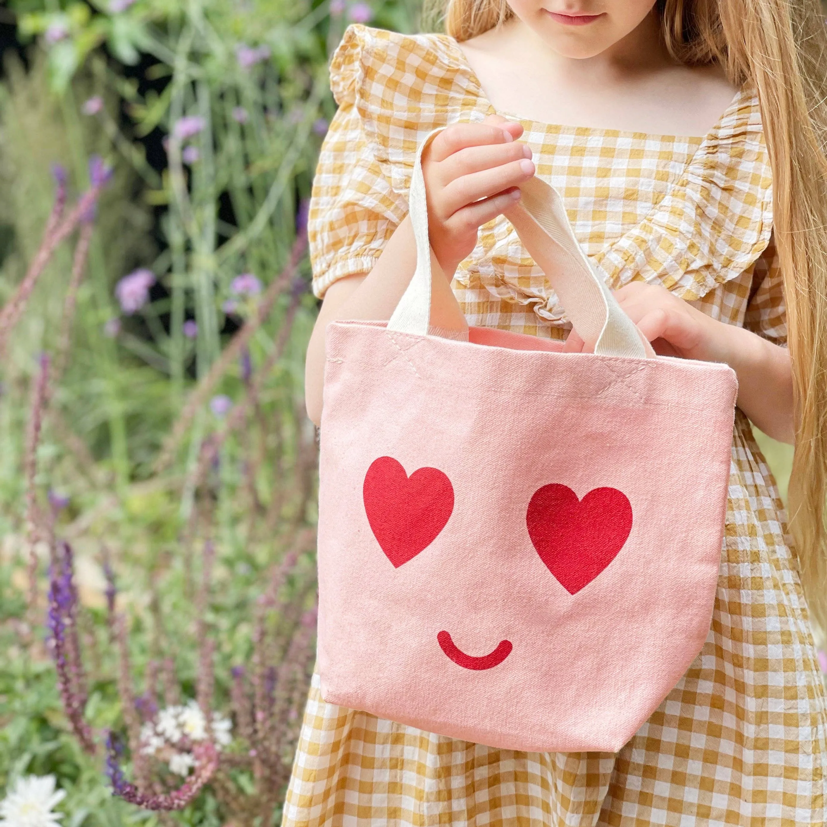Little Canvas Bag - Pink Heart Eyes