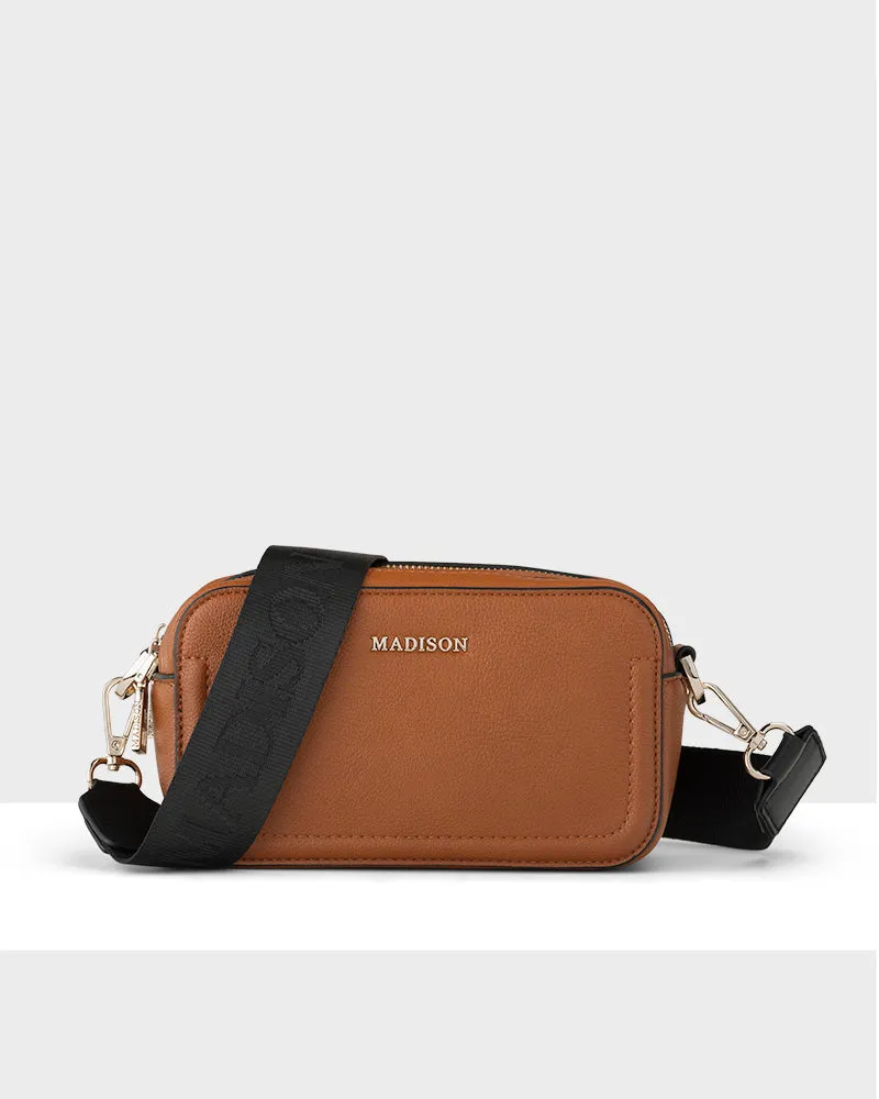 Maddie Double Zip Camera Crossbody Bag   Monogram Bag Strap