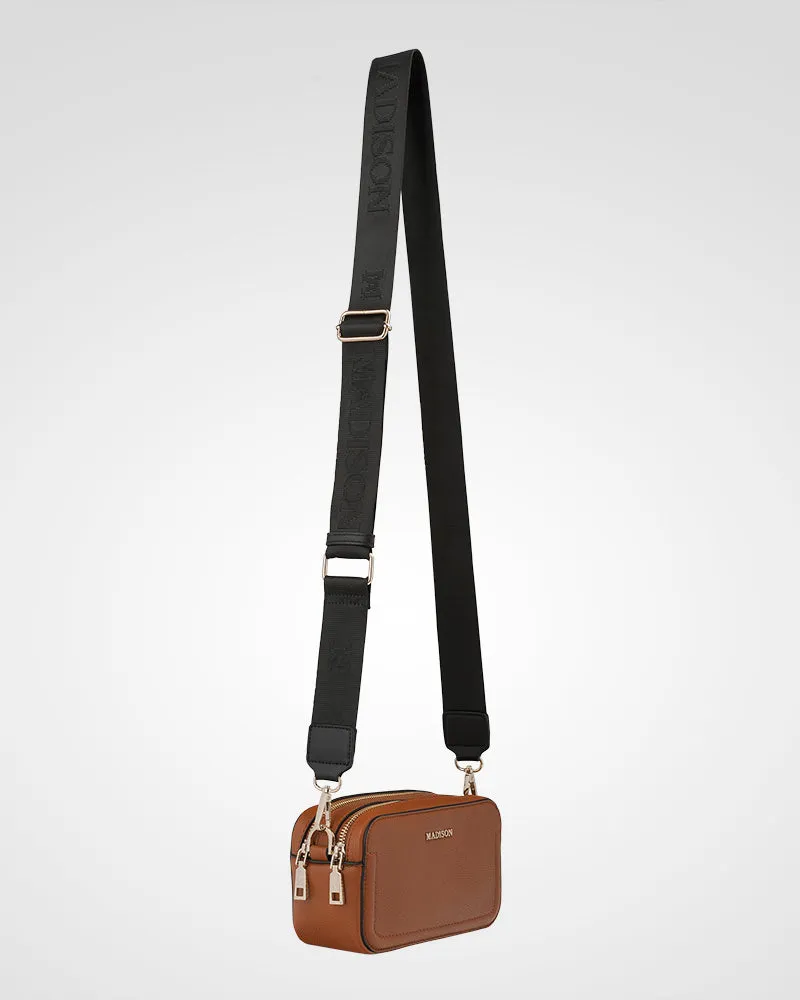 Maddie Double Zip Camera Crossbody Bag   Monogram Bag Strap