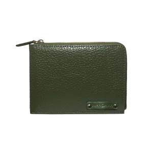 MANDAVA Women's/Ladies Small PU Leather Slim Compact Passport Holder Zipper Travel Wallet (Inland Green)