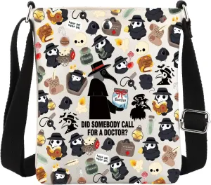 MBMSO Plague Doctor Crossbody Bag Plague Dr Movie Gift for Horror Movie Fans Cryptozoology Gifts Gothic Raven Crossbody Purse