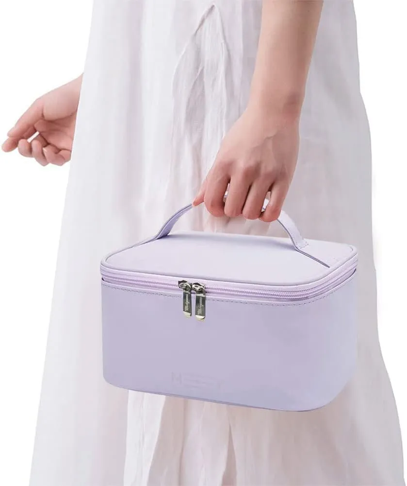 Meiyuuo Makeup Bag Cosmetic Bags for Women Ladies Zipper Pouch Makeup Organizer PU Leather Waterproof