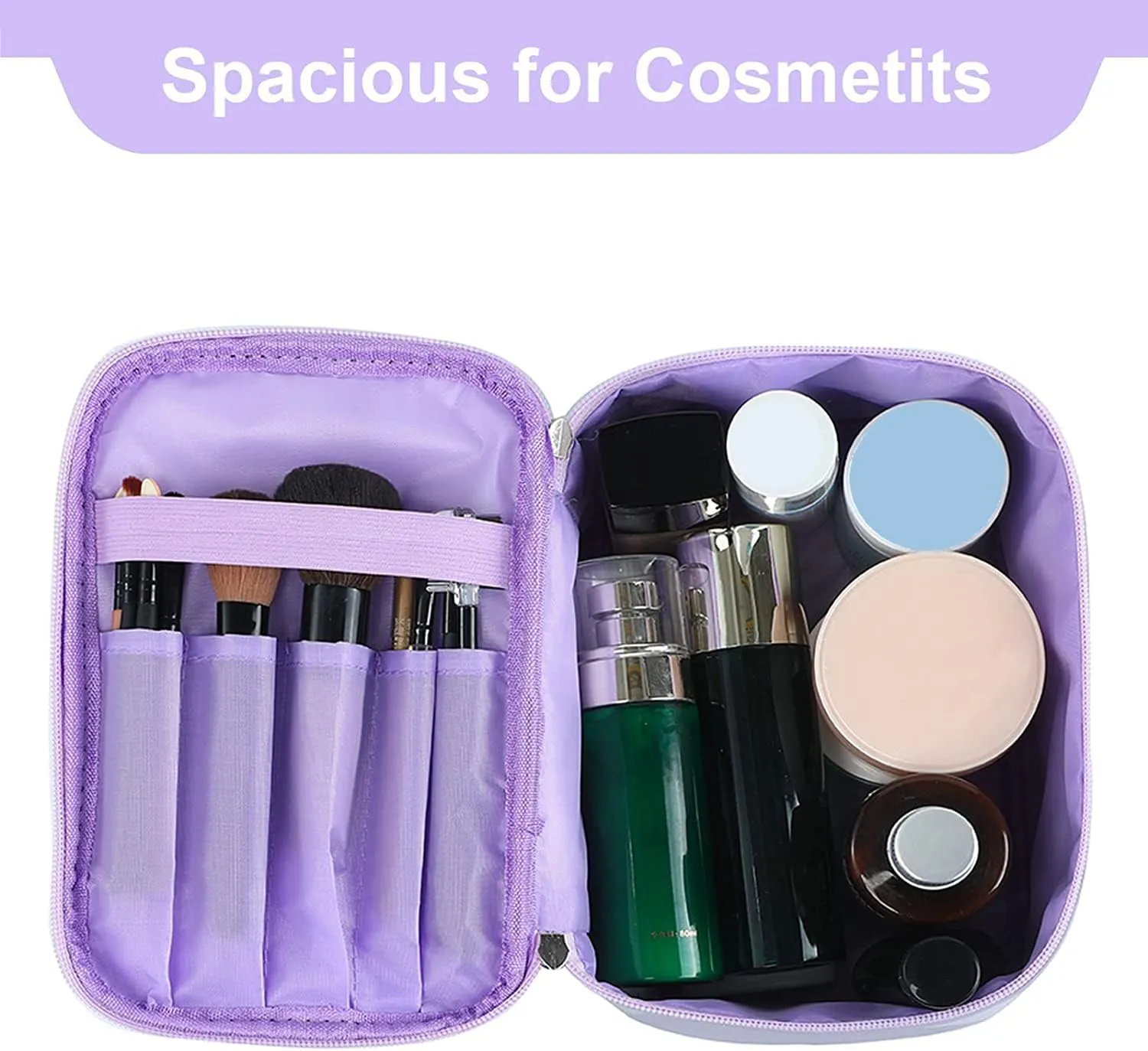 Meiyuuo Makeup Bag Cosmetic Bags for Women Ladies Zipper Pouch Makeup Organizer PU Leather Waterproof