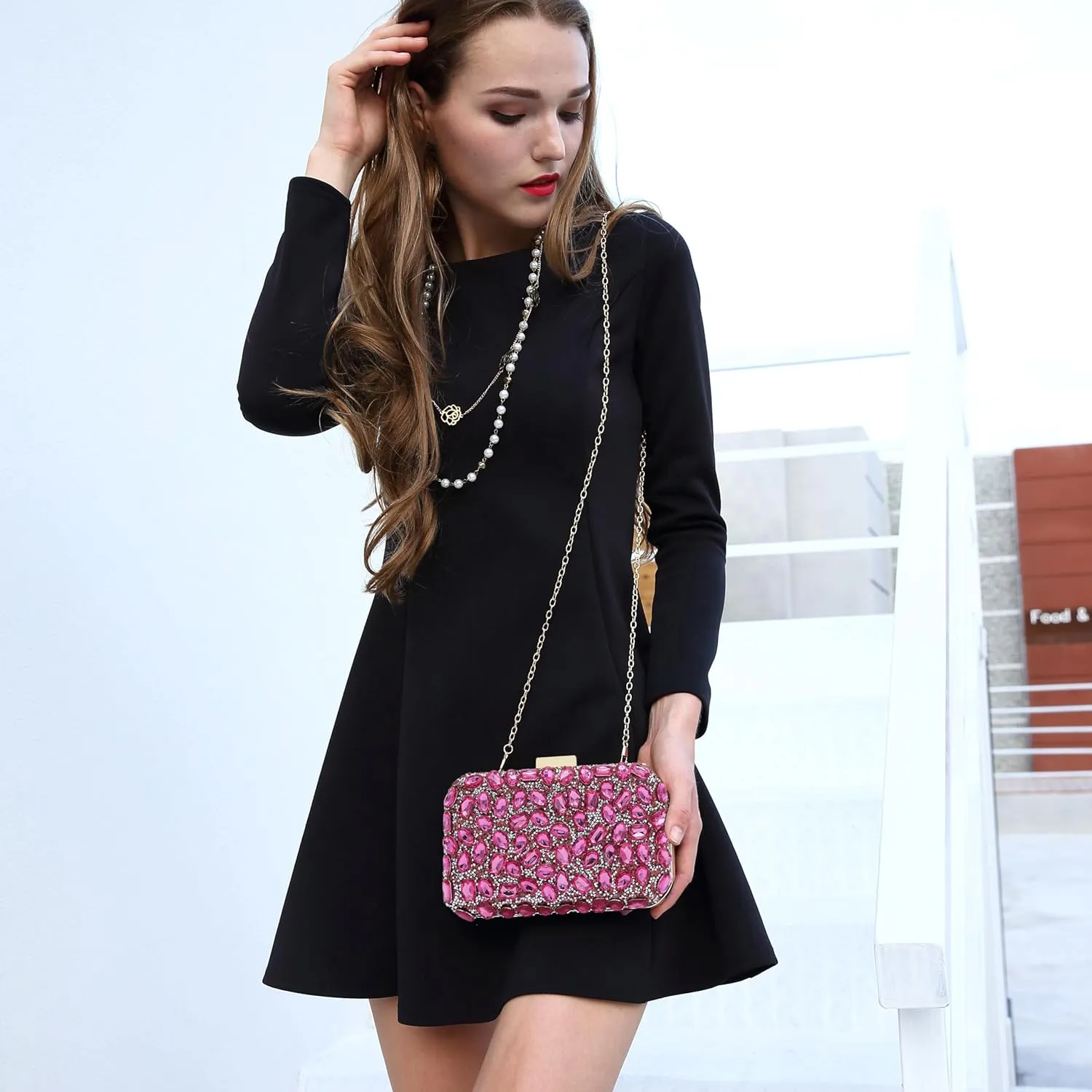 Milisente Clutch Purses For Women Crystal Clutches Evening Bags Gemstone Clutch Purse For Wedding Formal
