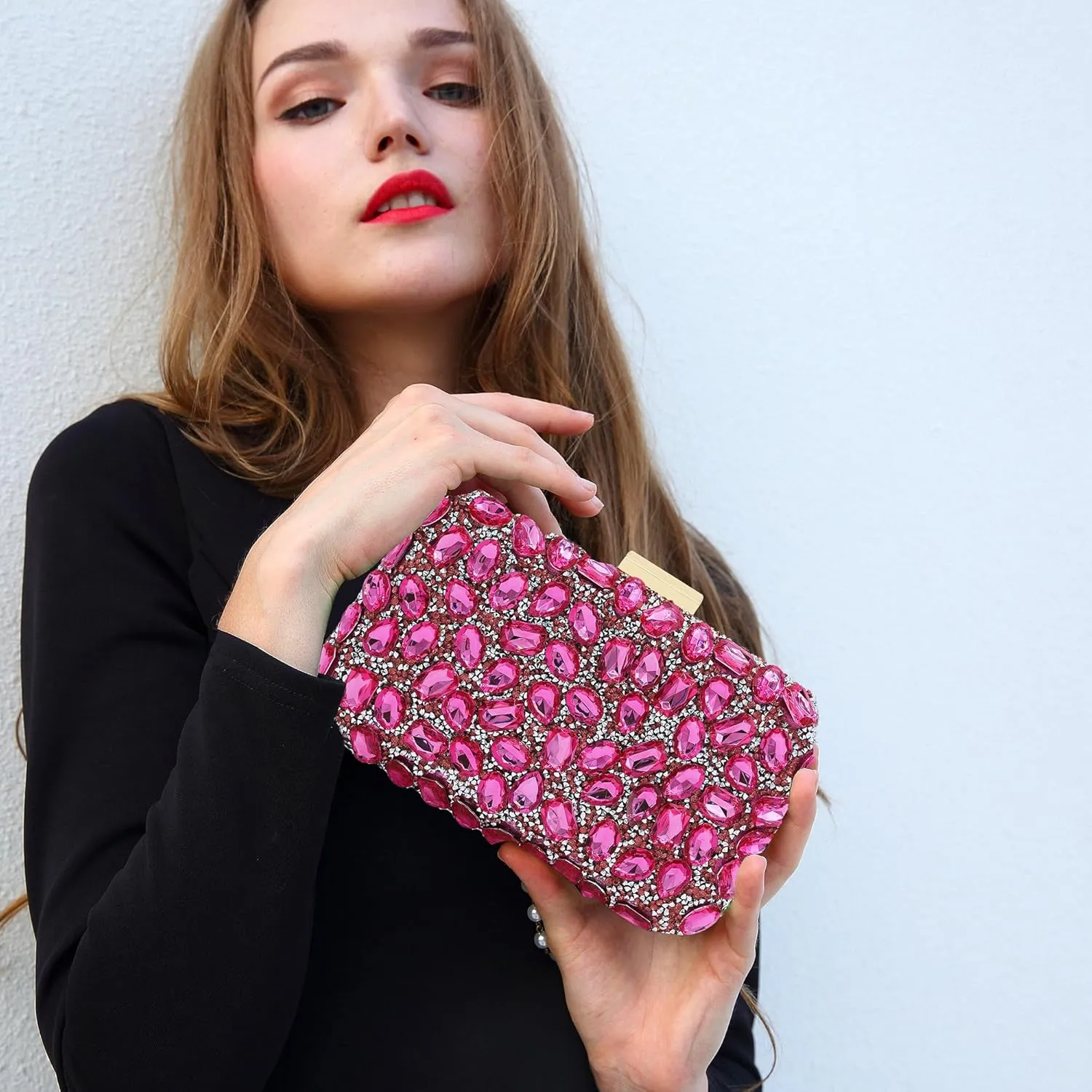 Milisente Clutch Purses For Women Crystal Clutches Evening Bags Gemstone Clutch Purse For Wedding Formal