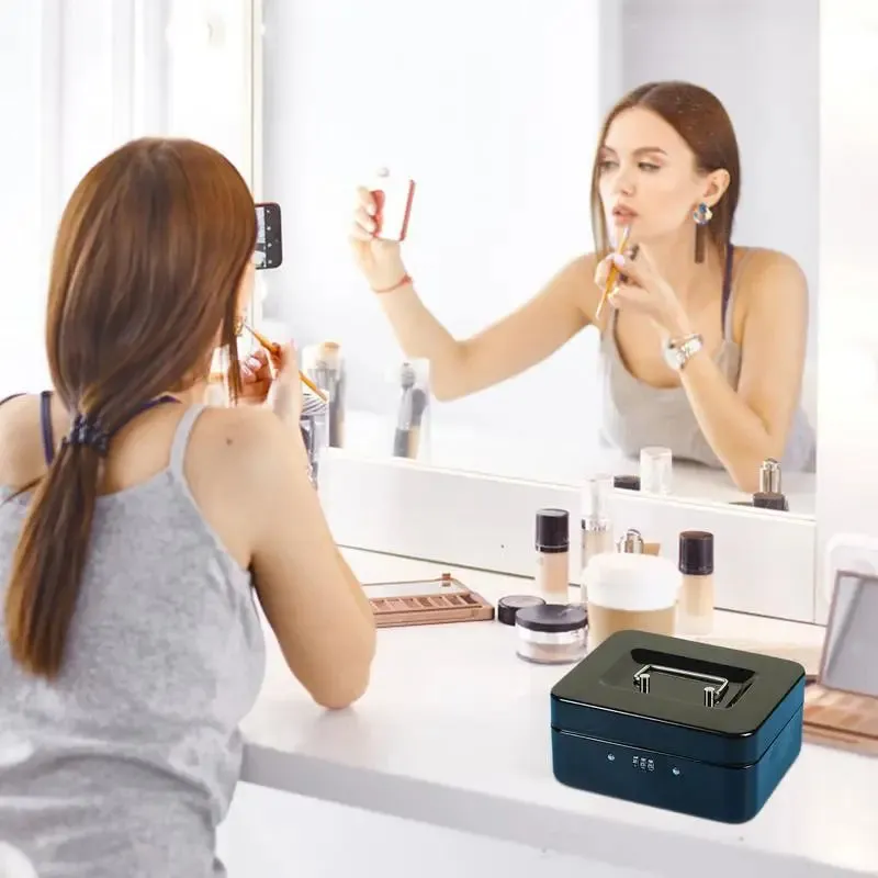 Mini Travel Safe Box with Code Lock - Portable Security Case for Jewelry & Cash