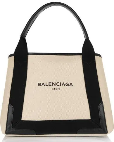 Navy Cabas Small Logo Tote Bag