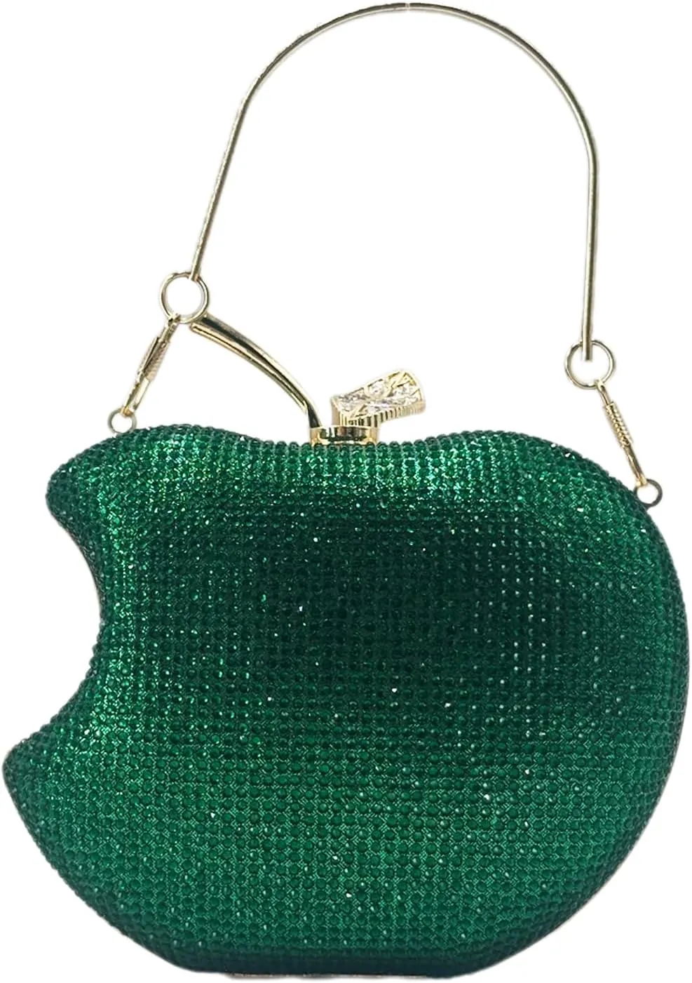 pearl&she Sparkly Apple Rhinestone Handbags Diamond Women Evening Bags Bling Minaudiere Clutch Crystal Purses For Party.