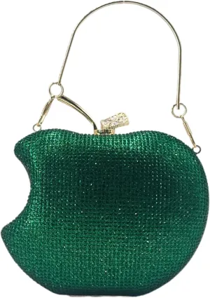 pearl&she Sparkly Apple Rhinestone Handbags Diamond Women Evening Bags Bling Minaudiere Clutch Crystal Purses For Party.