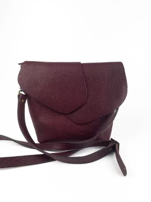 Petal Bag in Dark Scarlet leather