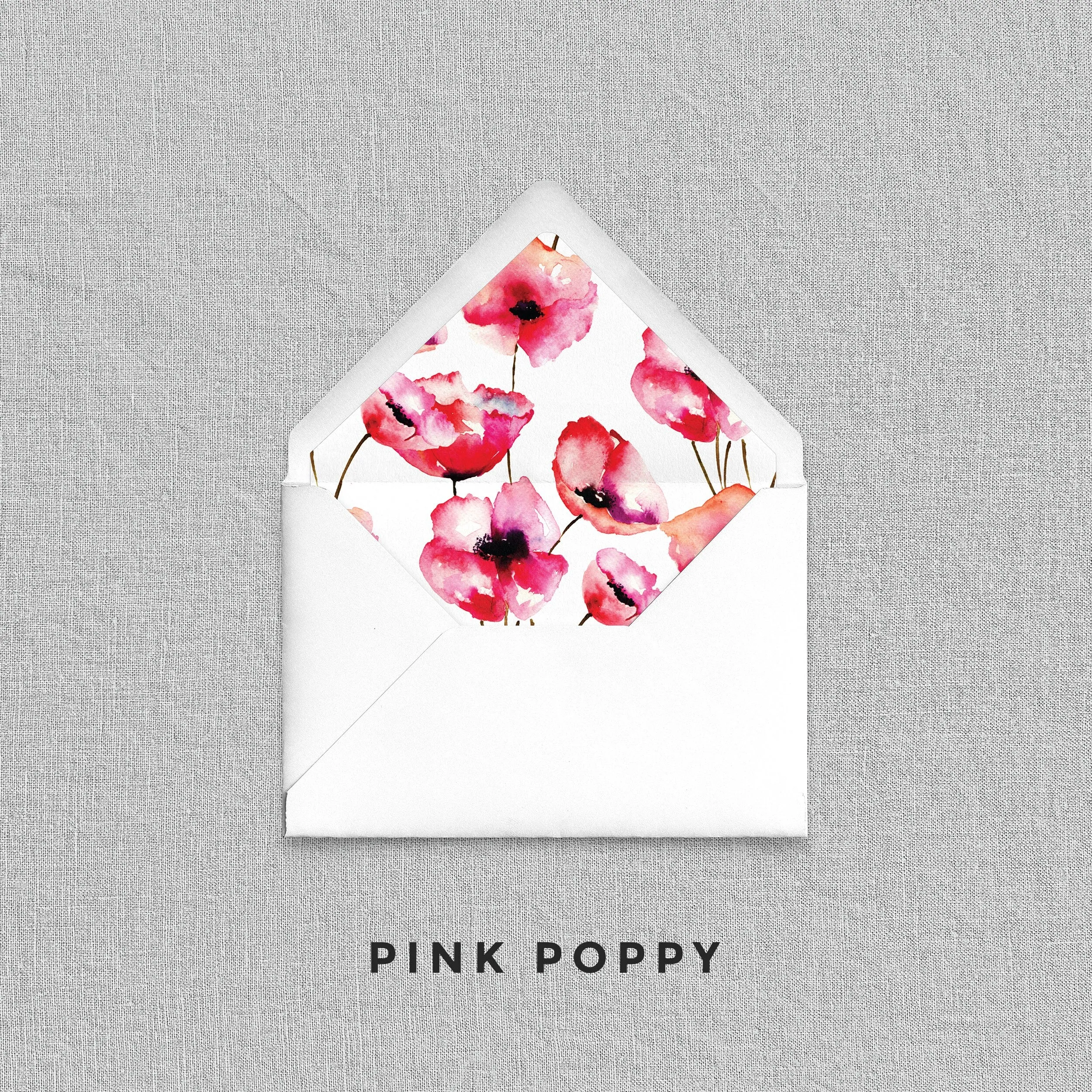 Pink Poppy Envelope Liners