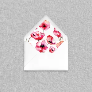 Pink Poppy Envelope Liners