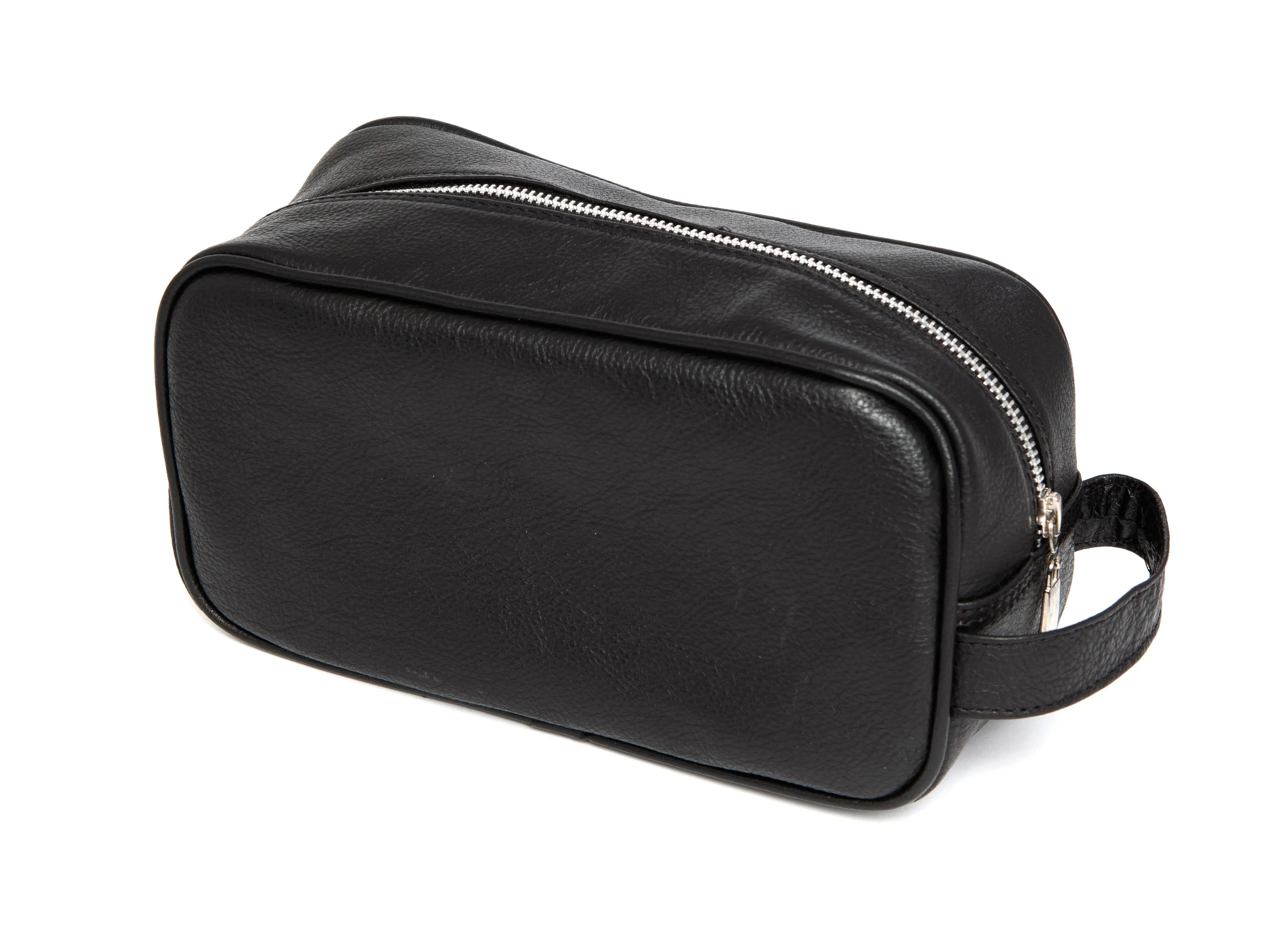 Pioneros - Black Leather Wash Bag