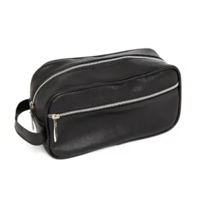 Pioneros - Black Leather Wash Bag