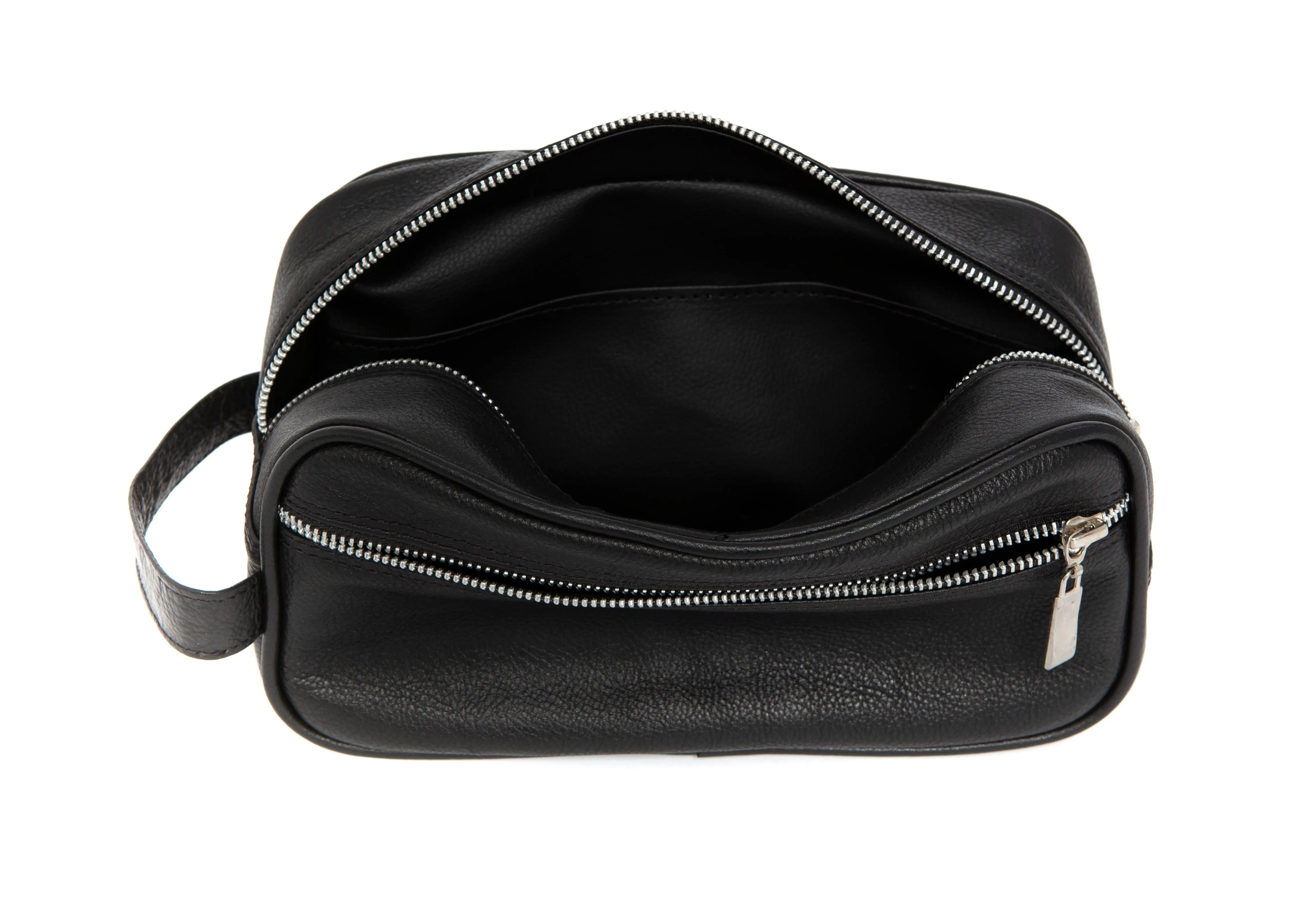 Pioneros - Black Leather Wash Bag