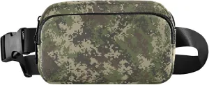 Pixel Camouflage Green Womens Fanny Pack Waterproof Anti Theft Belt Bag Cute Crossbody Waist Purse