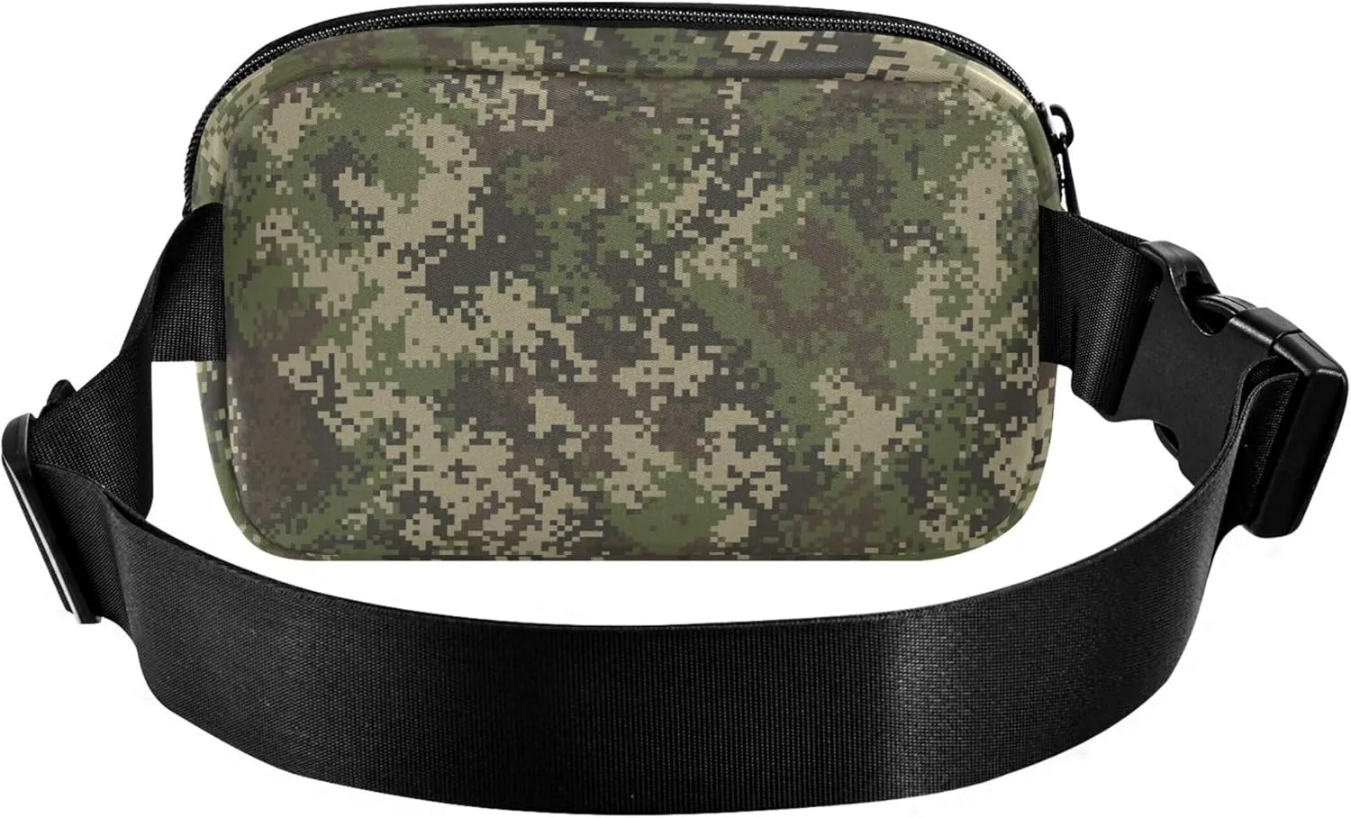 Pixel Camouflage Green Womens Fanny Pack Waterproof Anti Theft Belt Bag Cute Crossbody Waist Purse