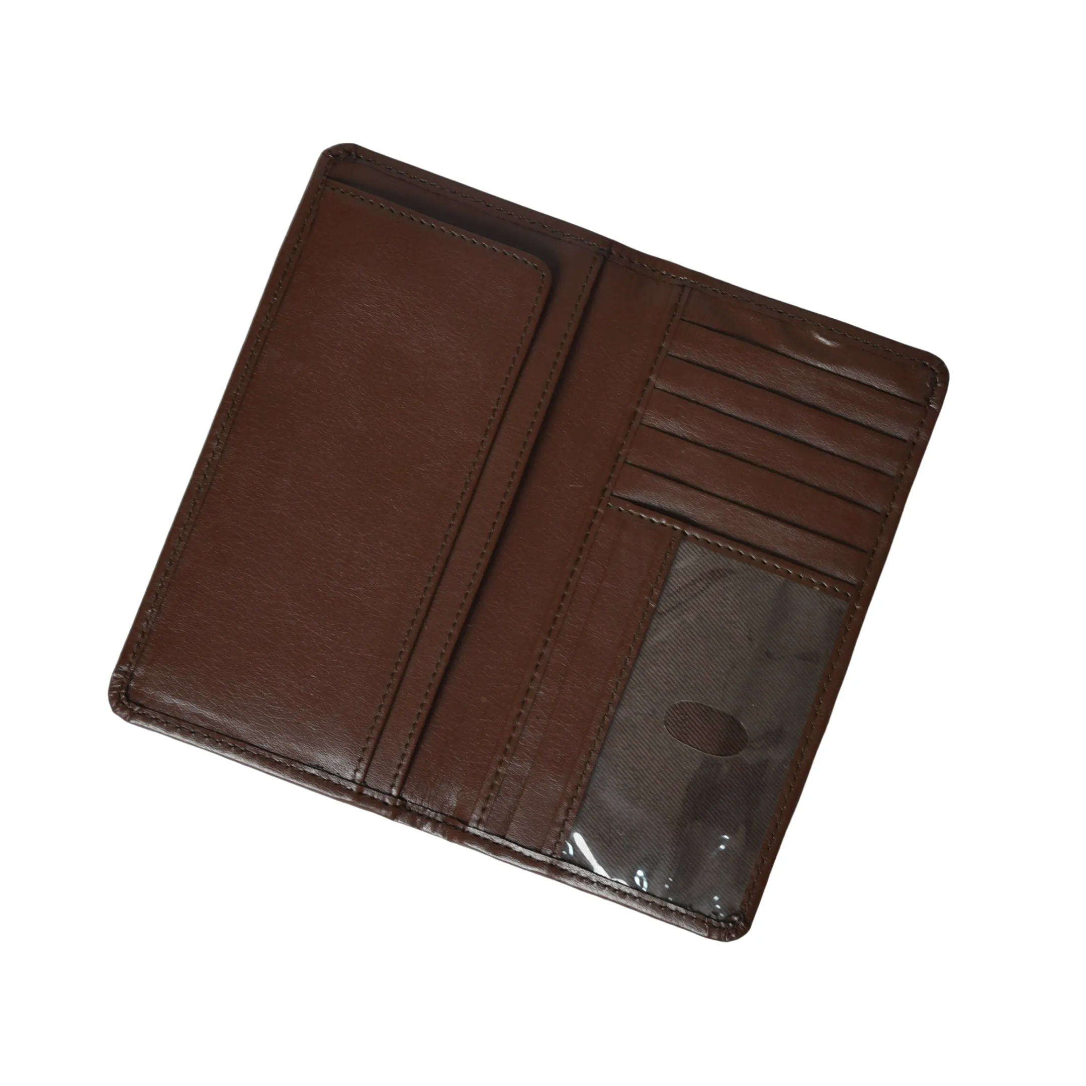Premium Leather Bifold Slim Long Checkbook Cover