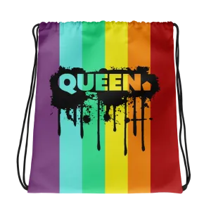 PRIDE 2018 Queen Drip & Splatter Drawstring Bag