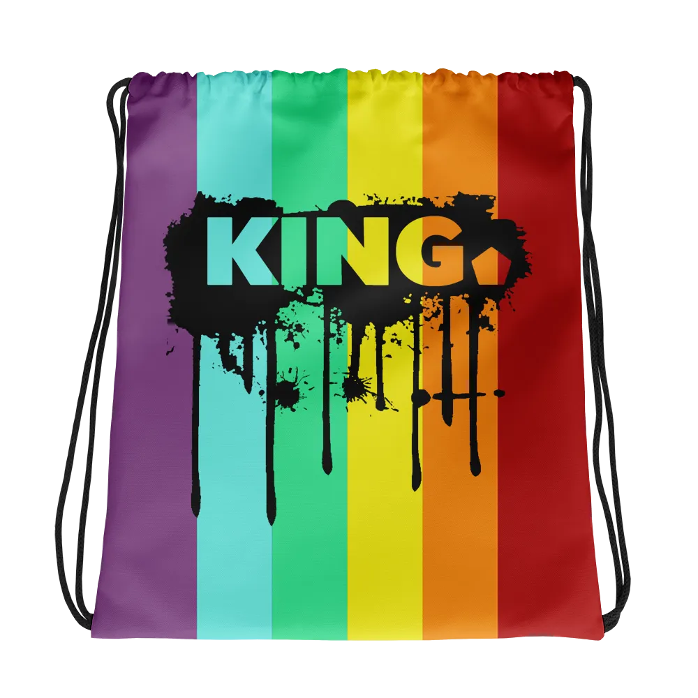 PRIDE 2018 Queen Drip & Splatter Drawstring Bag