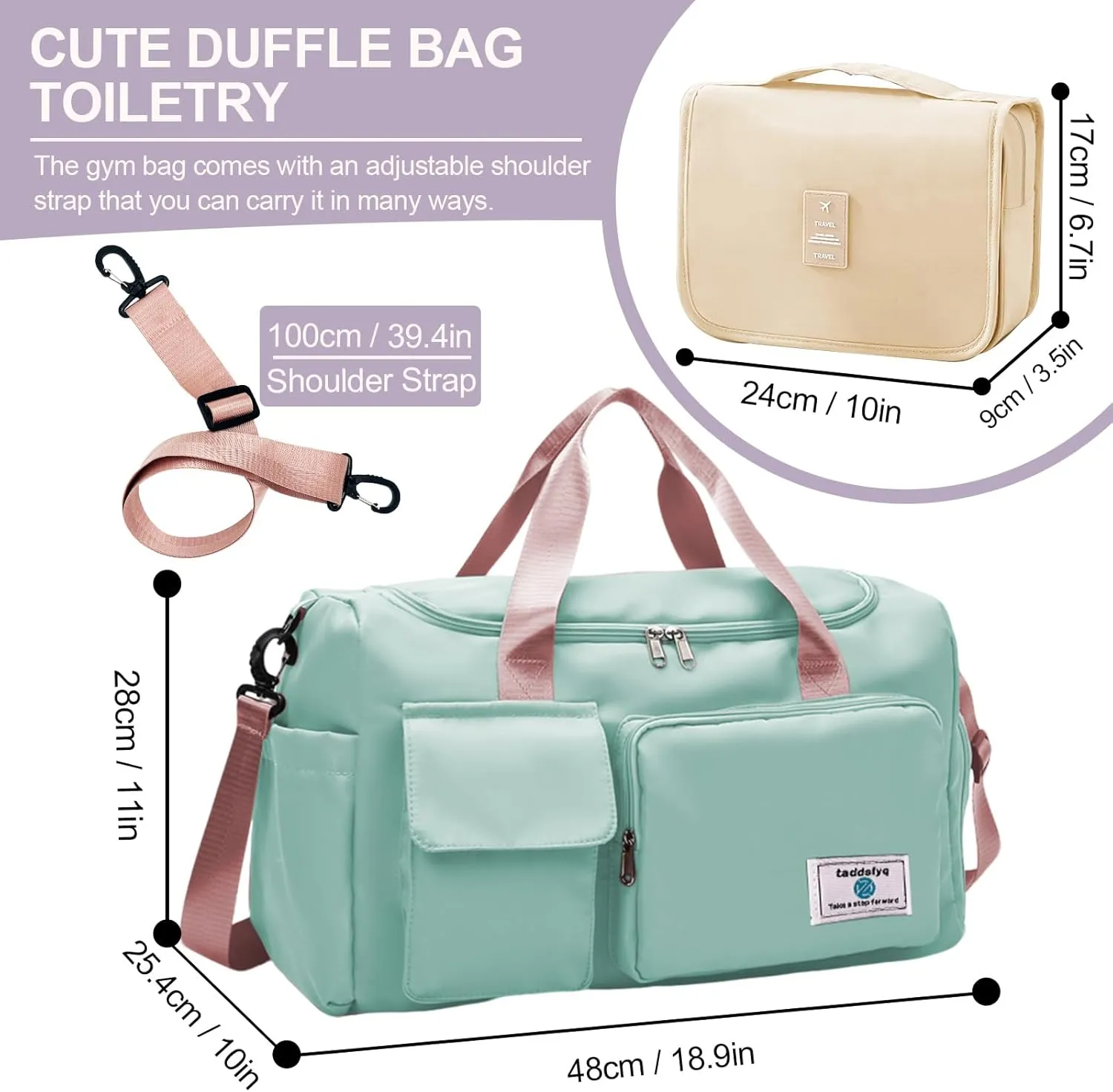 Small Gym Bag for Women Foldable Duffle Bag for Travel Weekender Ideal for Gym and More