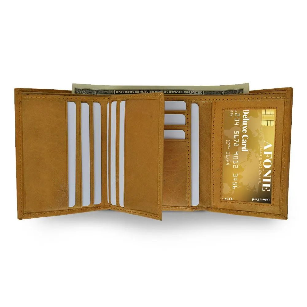 Soft Tri-Fold Leather Wallet For Men