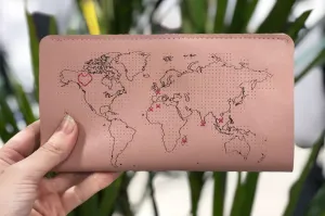 Stitch Travel Wallet - Pink