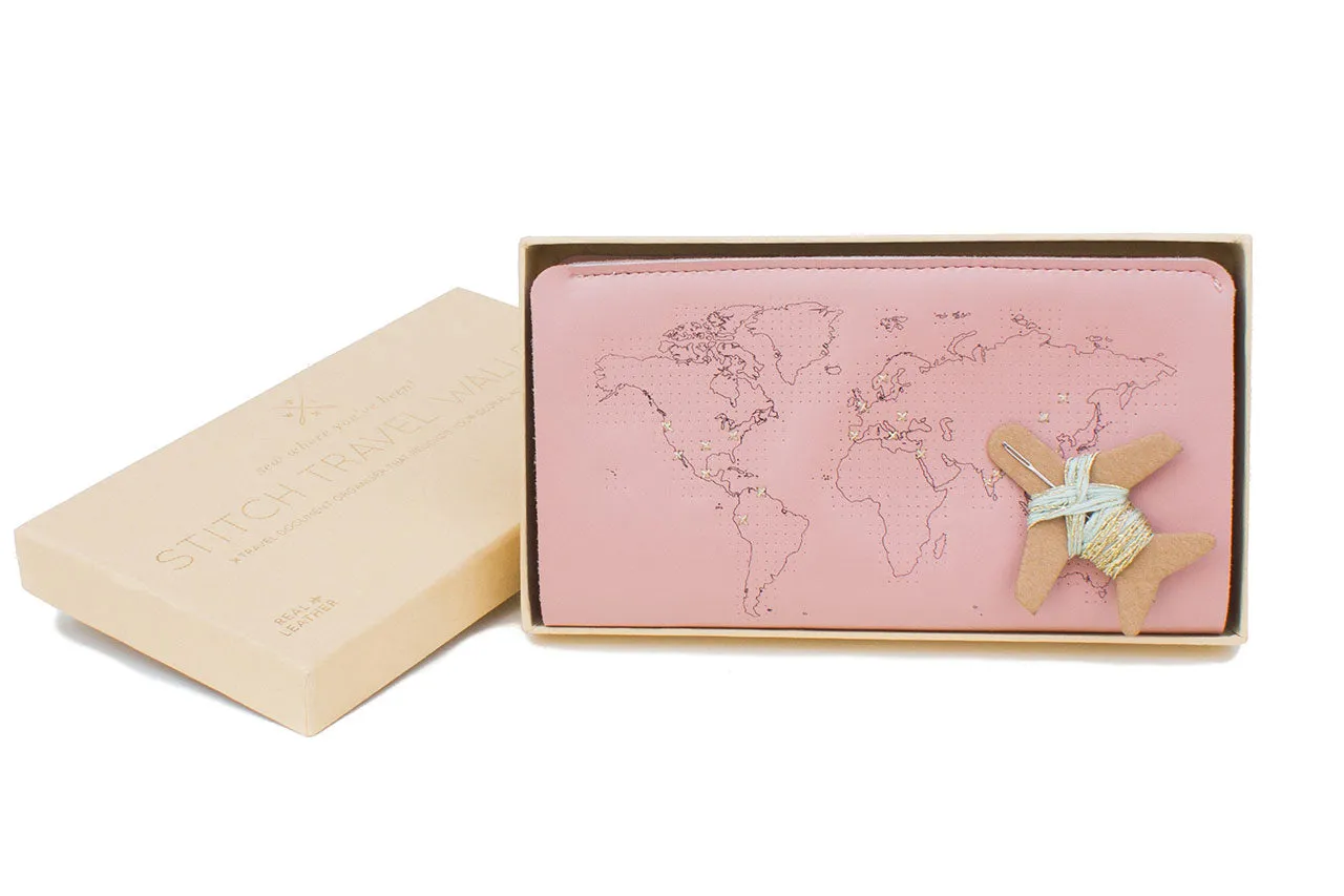 Stitch Travel Wallet - Pink