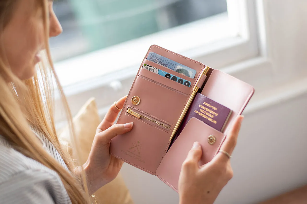 Stitch Travel Wallet - Pink