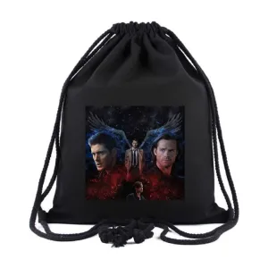 Supernatural Cotton Backpack School Bag Drawstring bag