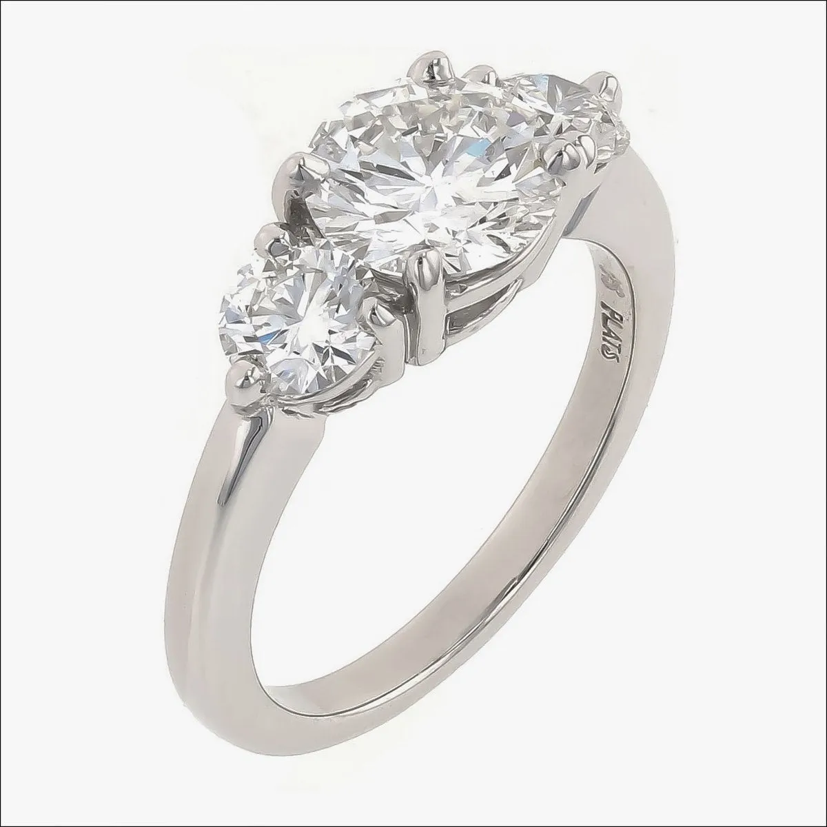 Three-Stone Diamond Engagement Ring Platinum