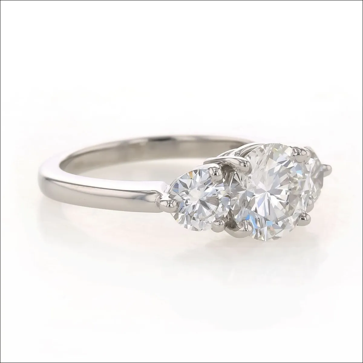 Three-Stone Diamond Engagement Ring Platinum