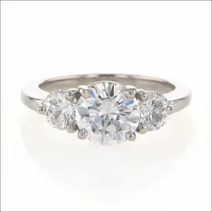 Three-Stone Diamond Engagement Ring Platinum