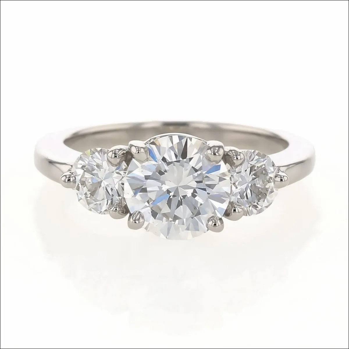Three-Stone Diamond Engagement Ring Platinum