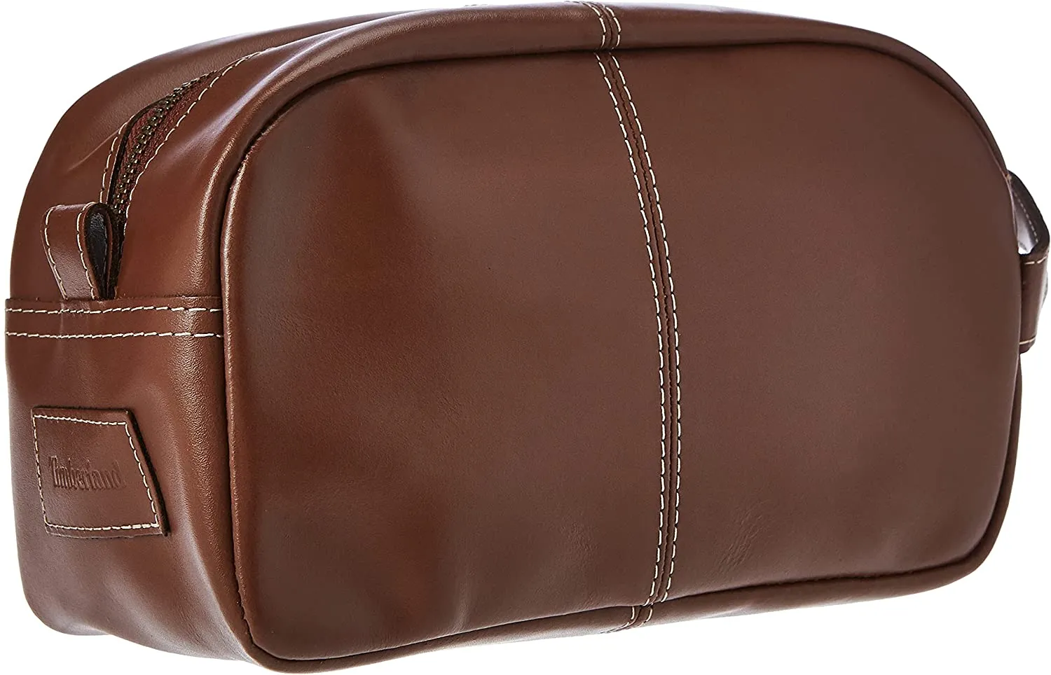 Timberland Men's Rugged Wash Leather Travel Kit, Cognac
