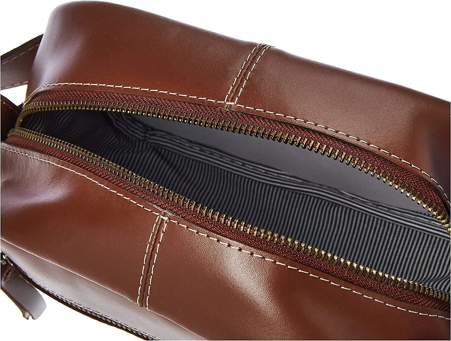 Timberland Men's Rugged Wash Leather Travel Kit, Cognac