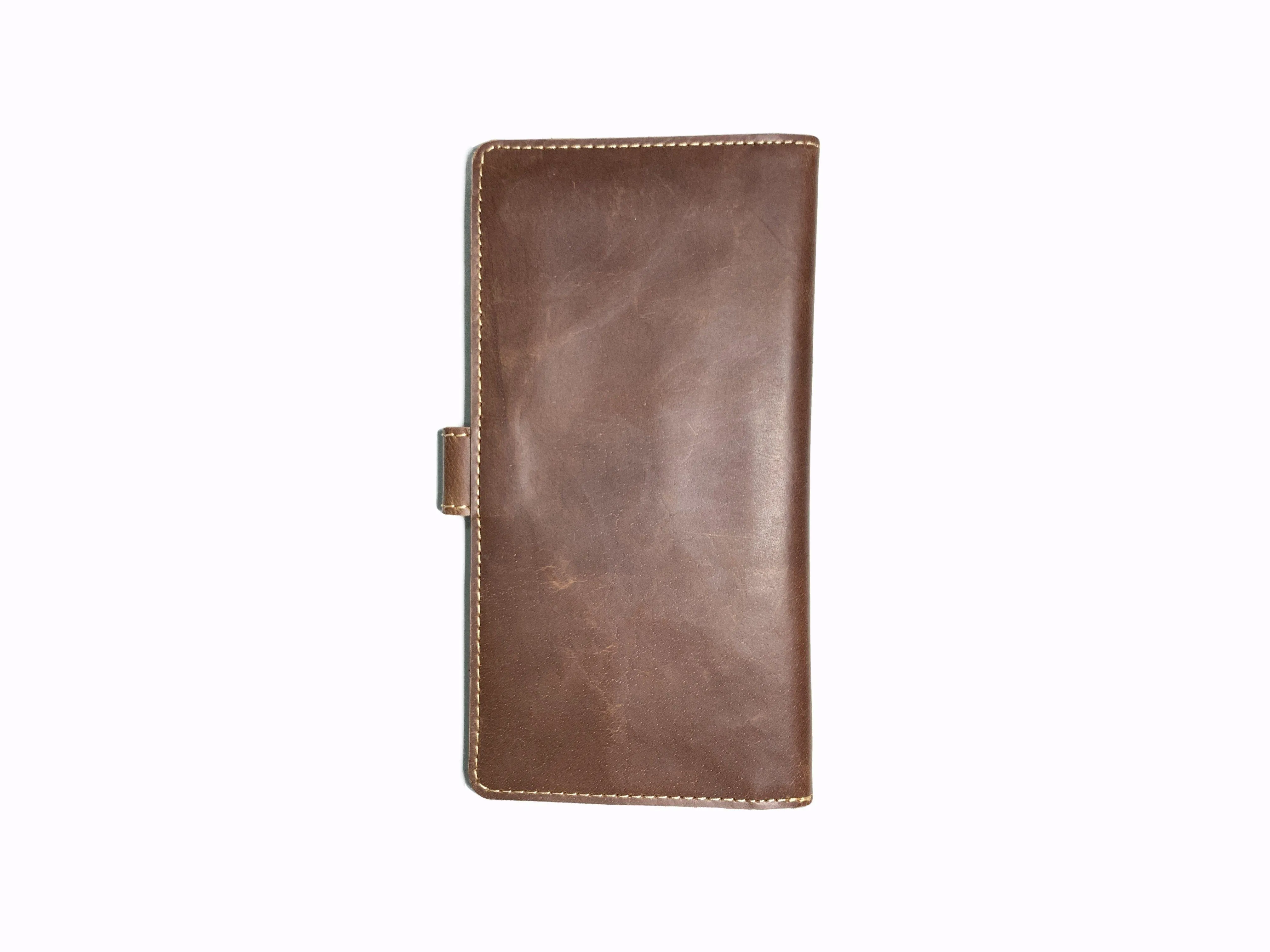Travel Book Coffee Long Leather Wallet