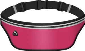 UltraSlim Fanny Packs for Women Men Slim Running Belt Waist Pack Runners Bag Waterproof Money Belt (Pink)