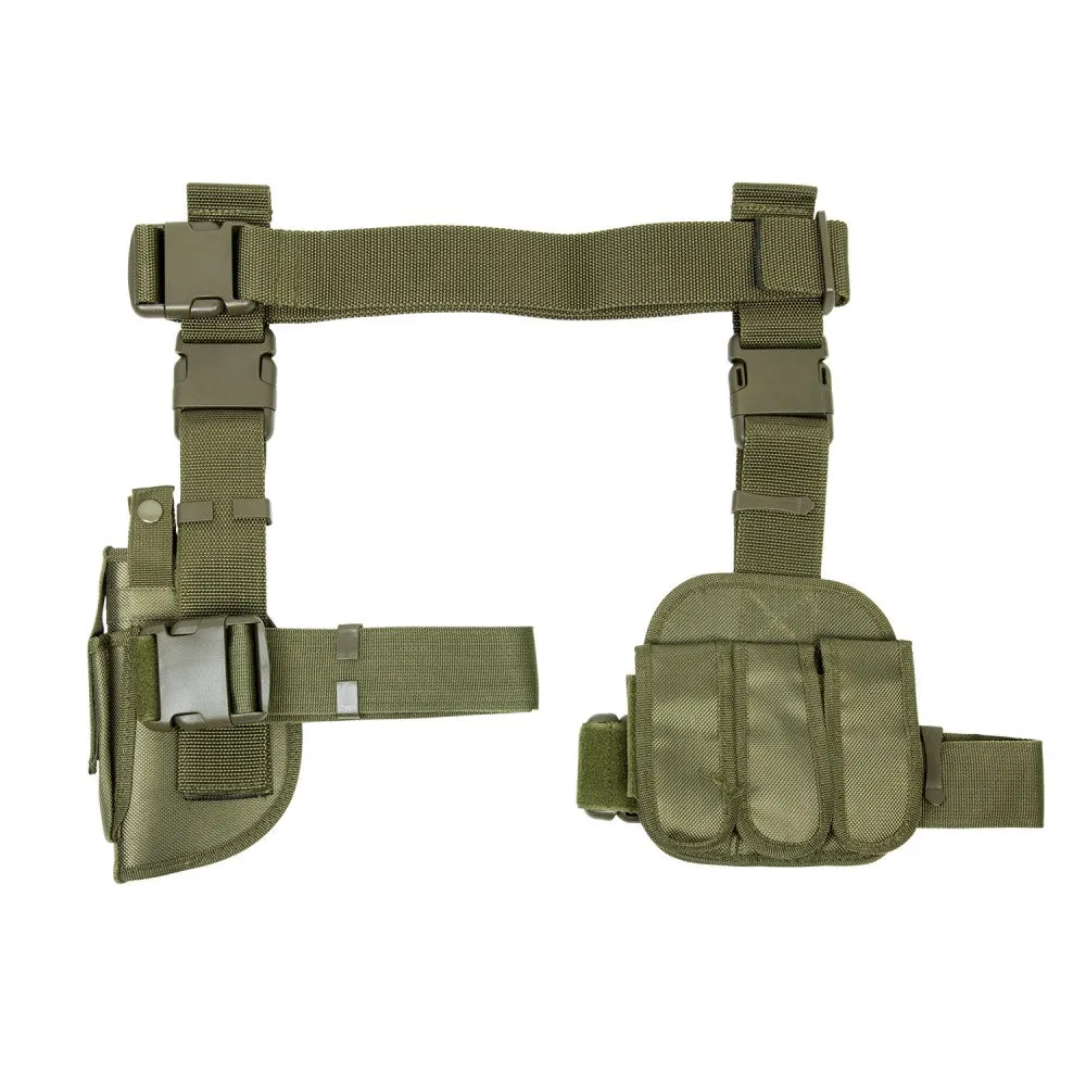 VISM 3-Piece Drop Leg Holster w/ Belt & Pouches by NcSTAR