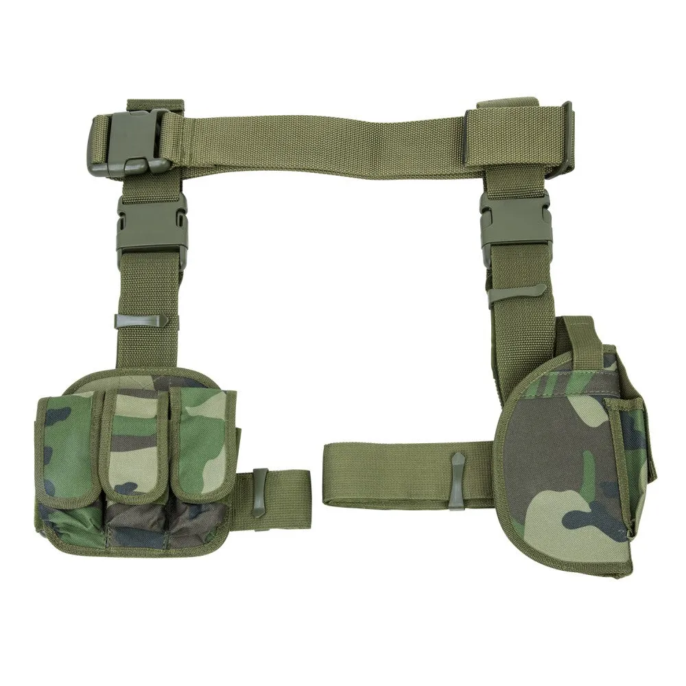 VISM 3-Piece Drop Leg Holster w/ Belt & Pouches by NcSTAR