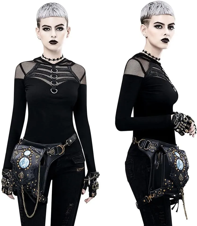 Waist Bag Fanny Pack Motorcycle Drop Leg Bag Thigh Hip Pouch Messenger Leather Crossbody Shoulder Purse Wallet Pocket