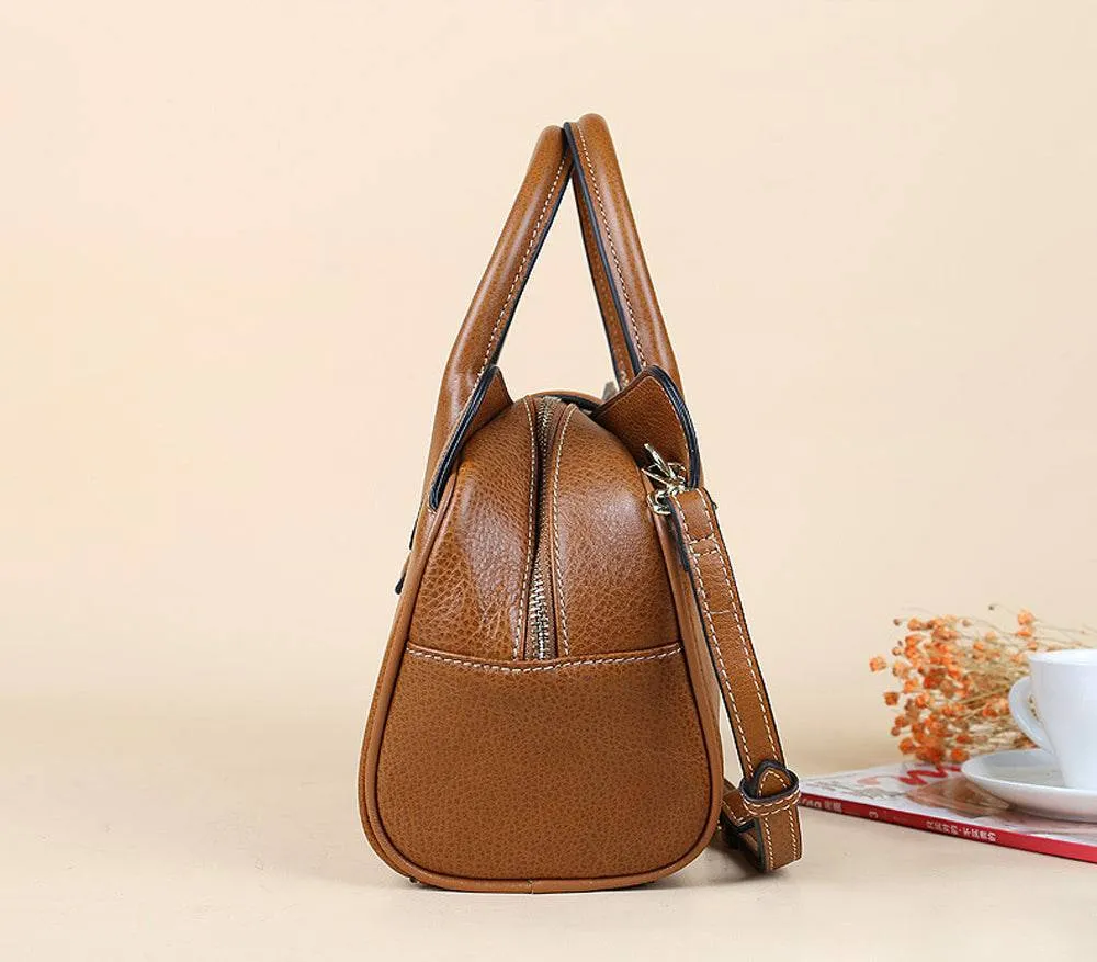 Womens Vintage Leather Top Handle Bag Medium
