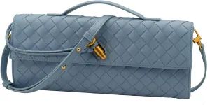 Woven Bag Clutch Purse for Women Ladies Party Handbag Wedding Cocktail Prom Crossbody Shoulder Bag